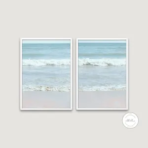 Split Ocean Two Piece Wall Art INSTANT DOWNLOAD Art Prints, Multi Panel Wall Art, Coastal Wall Art, Ocean Waves, Beachy Decor